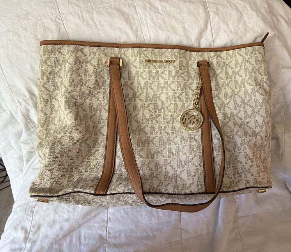 Michael Kors Sady Large Top Zip Tote Bag Vanilla Luggage